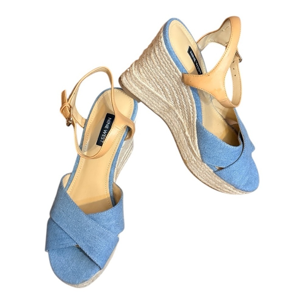Nine West Denim Wedge Heels as is